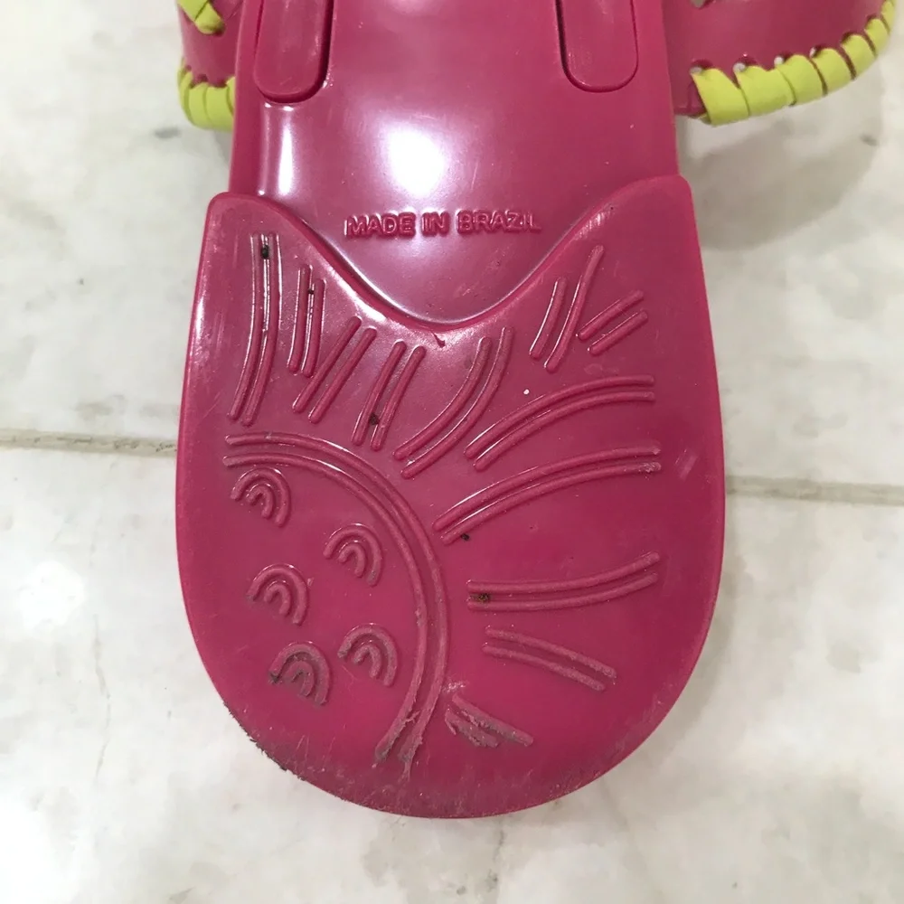 JACK ROGERS Bahamas Jelly Sandals Pink Yellow Thong Sandal - Picture 5 of 5